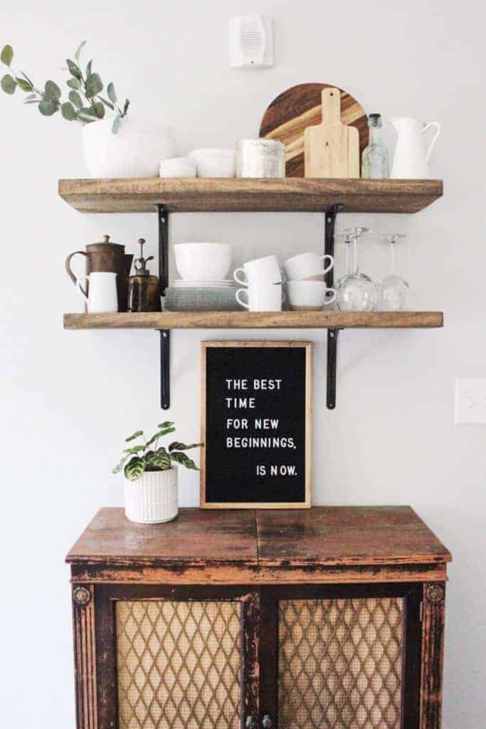 simple cottage shelving 